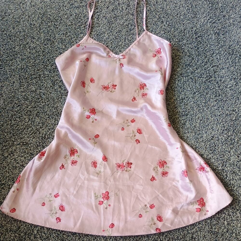 Nicolette Vintage Floral Flower Coquette Slip Dress USA Graphic Medium Babydoll